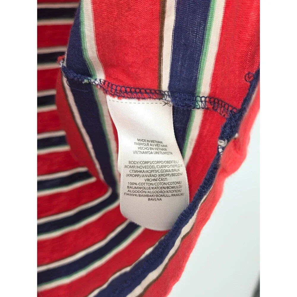 Polo Ralph Lauren Mens Striped Cotton Gauze Jersey T-Shirt Red Navy Medium